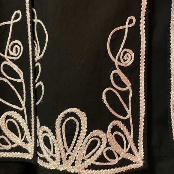 Boston Proper Women Black Creme Embroidered Box Pleat Flare Skirt NWOT-8 - Picture 2 of 7